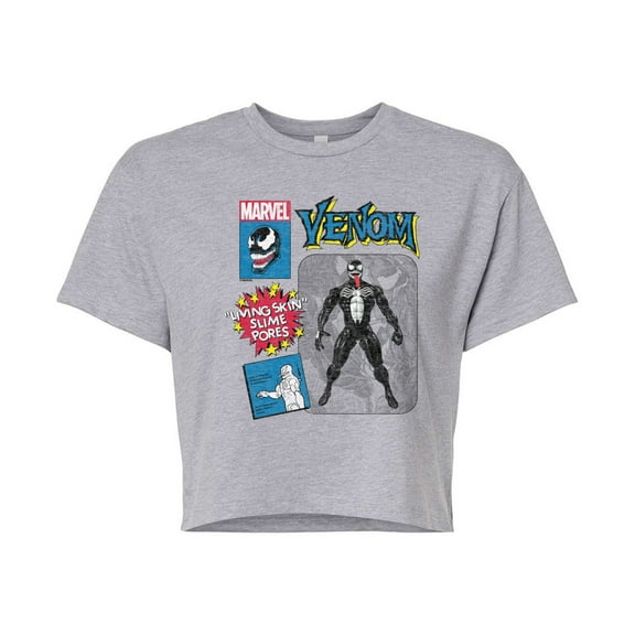 Marvel Venom - Action Figure - Juniors Cropped Graphic T-Shirt