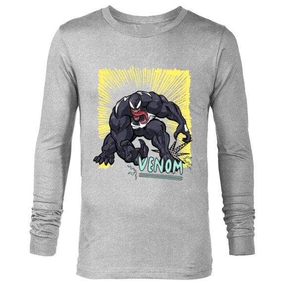 Marvel Venom Graphic Pop Marker Color - Long Sleeve T-Shirt for Men - Customized-Athletic Heather