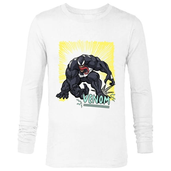 Marvel Venom Graphic Pop Marker Color - Long Sleeve T-Shirt for Men - Customized-White