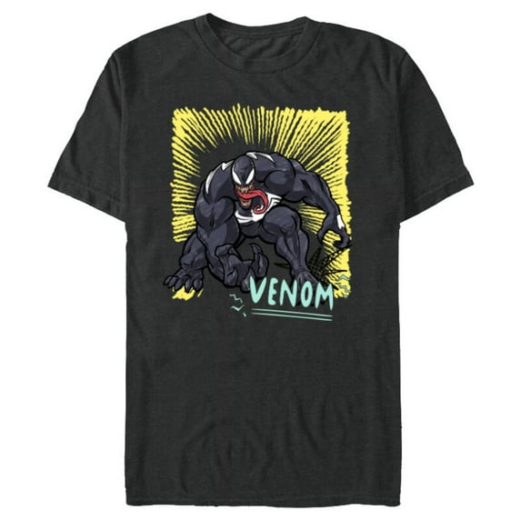 Marvel Venom Graphic Pop Marker Color - Short Sleeve Blended T-Shirt for Adults - Customized-Dark Heather