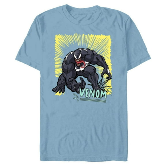 Marvel Venom Graphic Pop Marker Color - Short Sleeve Blended T-Shirt for Adults - Customized-Ocean Blue