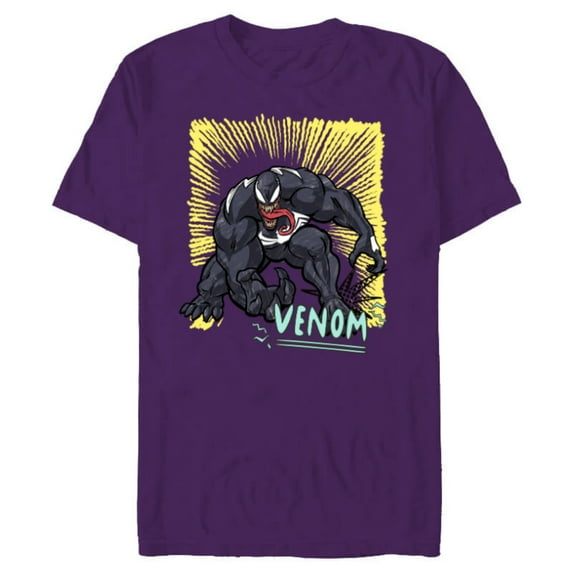 Marvel Venom Graphic Pop Marker Color - Short Sleeve Blended T-Shirt for Adults - Customized-Purple