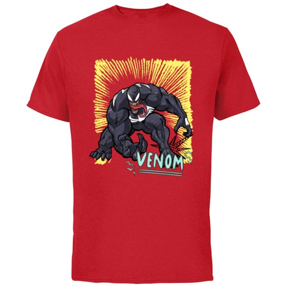 Marvel Venom Graphic Pop Marker Color - Short Sleeve Cotton T-Shirt for Adults - Customized-Red