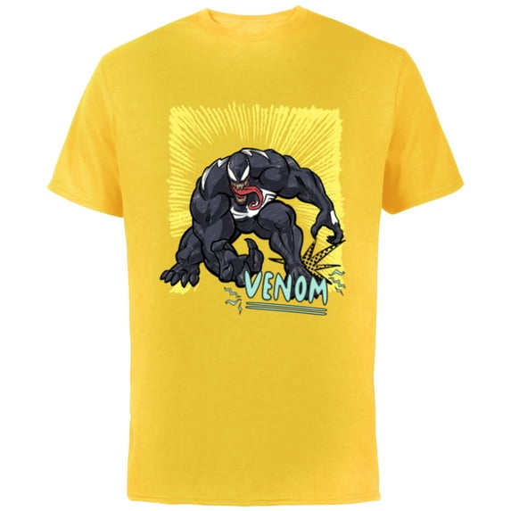 Marvel Venom Graphic Pop Marker Color - Short Sleeve Cotton T-Shirt for Adults - Customized-Yellow