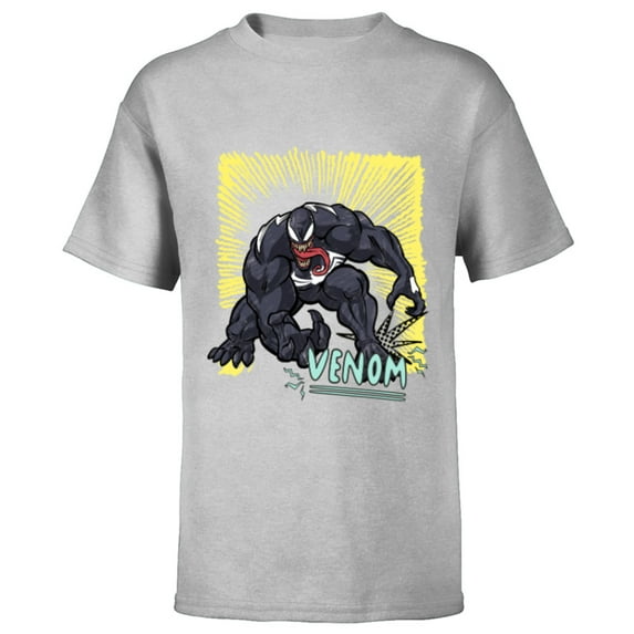 Marvel Venom Graphic Pop Marker Color - Short Sleeve T-Shirt for Kids - Customized-Athletic Heather