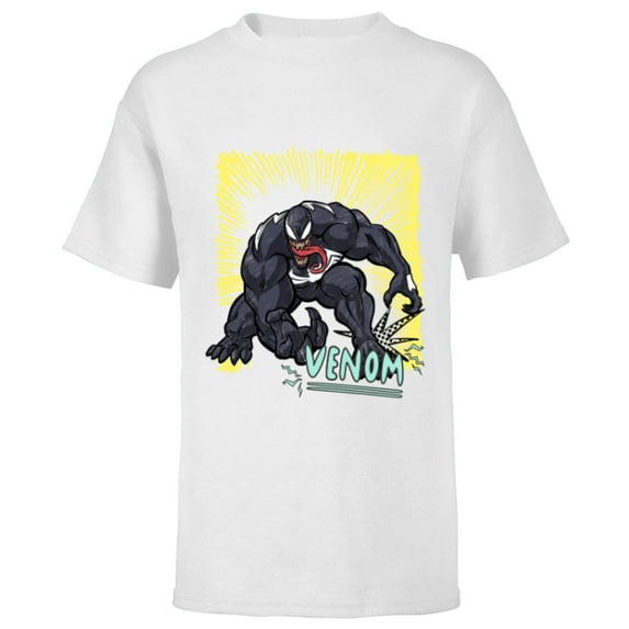 Marvel Venom Graphic Pop Marker Color - Short Sleeve T-Shirt for Kids - Customized-White