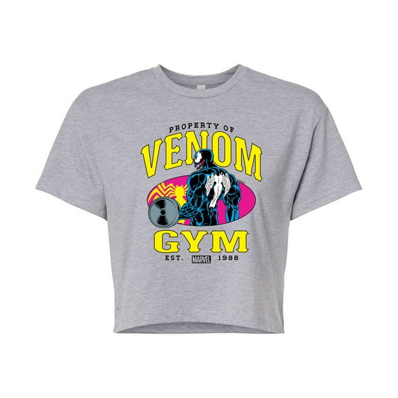 Marvel Venom - Gym - Juniors Cropped Graphic T-Shirt