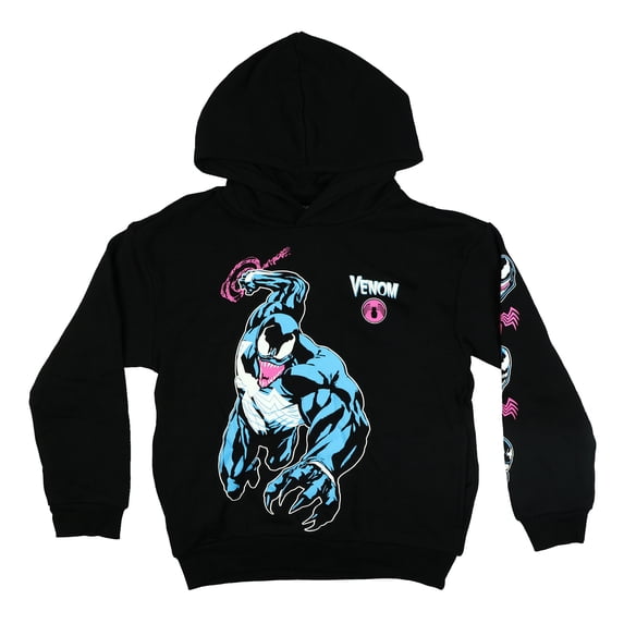 Marvel Venom Hoodie Boys' Sinister Smile Action Scene Pullover Sweatshirt