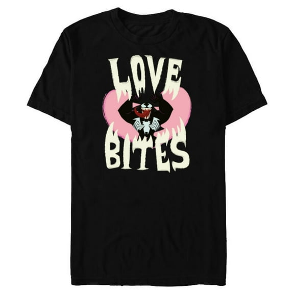 Marvel Venom Kawaii Love Bites - Short Sleeve Blended T-Shirt for Adults - Customized-Black