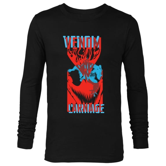 Marvel Venom: Let There Be Carnage Blue Red Overlay Standard - Long Sleeve T-Shirt for Men – Customized-Black