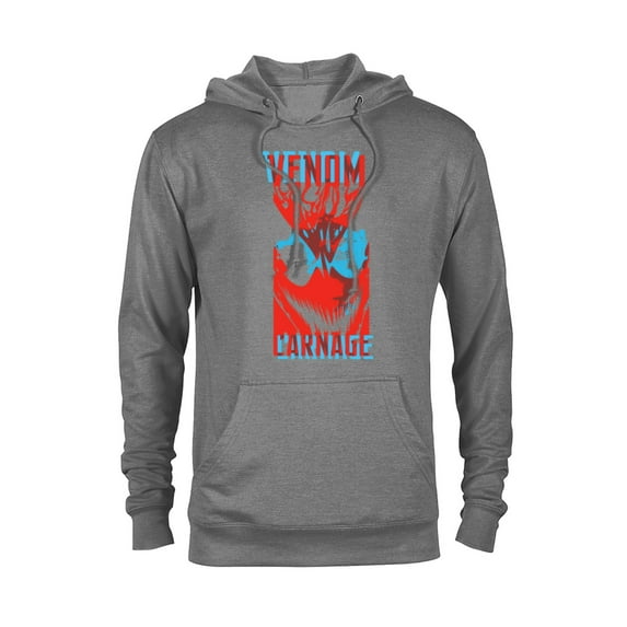 Marvel Venom: Let There Be Carnage Blue Red Overlay Standard - Pullover Hoodie for Adults – Customized-Graphite Heather
