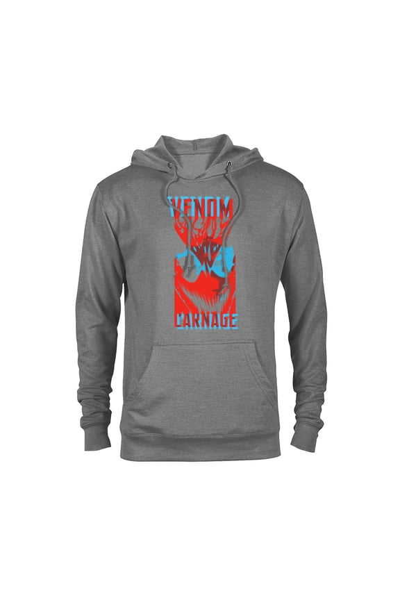 Venom: Let There Be Carnage Blue Red Overlay Standard - Pullover Hoodie for Adults – Customized-Graphite Heather