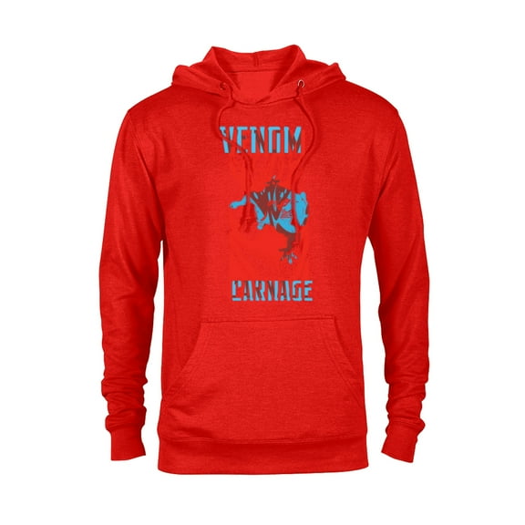 Marvel Venom: Let There Be Carnage Blue Red Overlay Standard - Pullover Hoodie for Adults – Customized-Red Heather