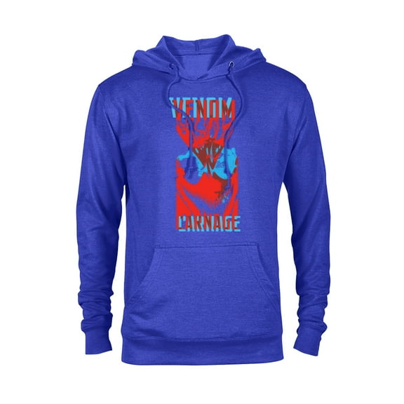 Marvel Venom: Let There Be Carnage Blue Red Overlay Standard - Pullover Hoodie for Adults – Customized-Royal Heather