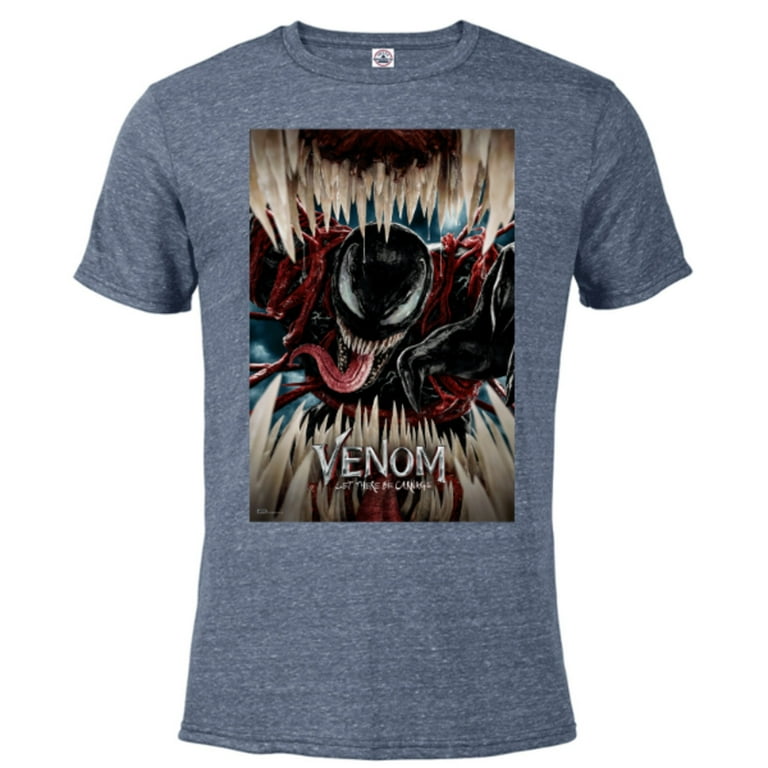 Marvel Venom Let There Be Carnage Poster Short Sleeve Blended T Shirt for Adults Customized Denim Snow Heather