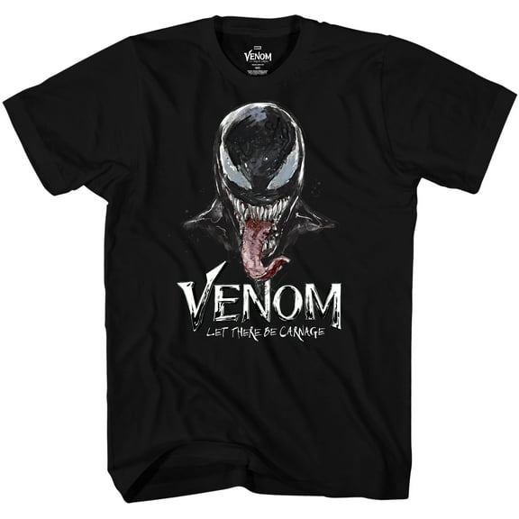 Marvel Venom Let There Be Carnage Spiderman Movie Water Color Art T Shirt for Adult - Black X-Large