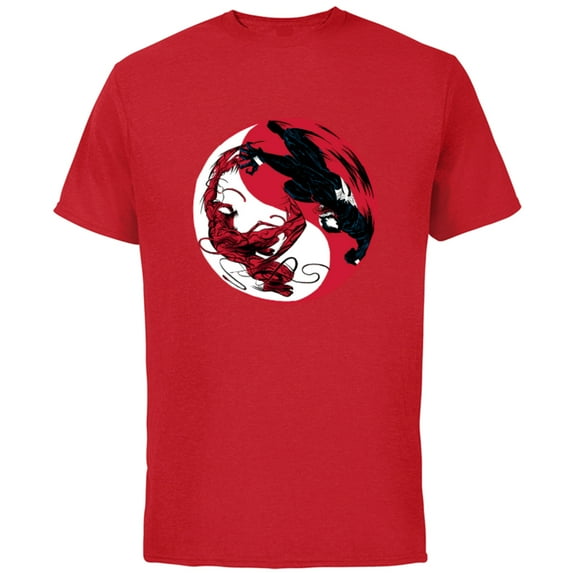 Marvel Venom: Let There Be Carnage Yin Yang Standard - Short Sleeve Cotton T-Shirt for Adults - Customized-Red