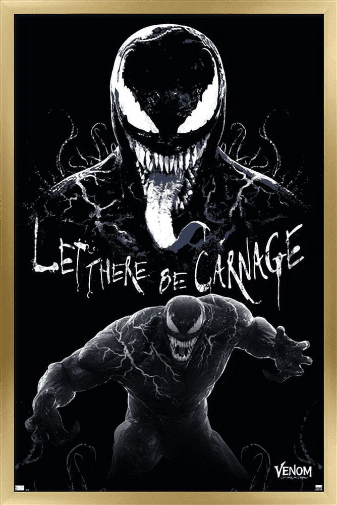 Marvel Venom: Let There be Carnage - Attack Variant Wall Poster, 22.375" x 34", Framed