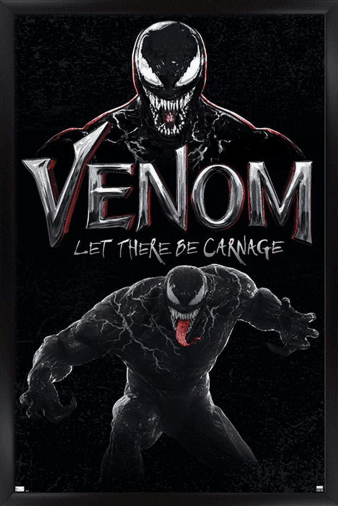 Marvel Venom: Let There be Carnage - Attack Wall Poster, 14.725" x 22.375", Framed