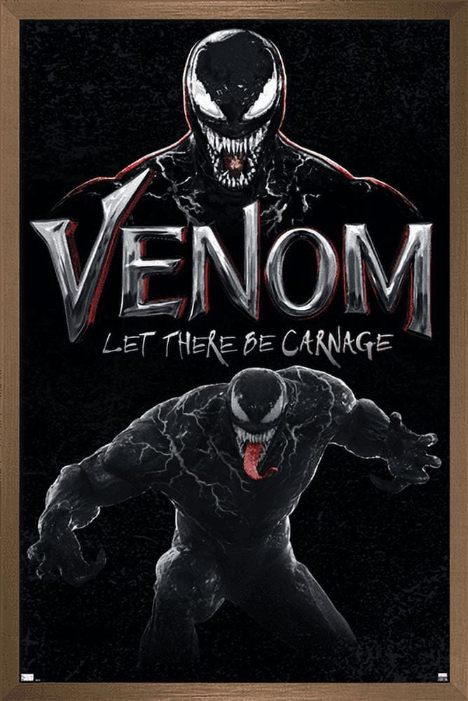 Marvel Venom: Let There be Carnage - Attack Wall Poster, 14.725" x 22.375", Framed