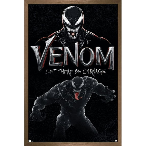 Marvel Venom: Let There be Carnage - Attack Wall Poster, 14.725" x 22.375", Framed
