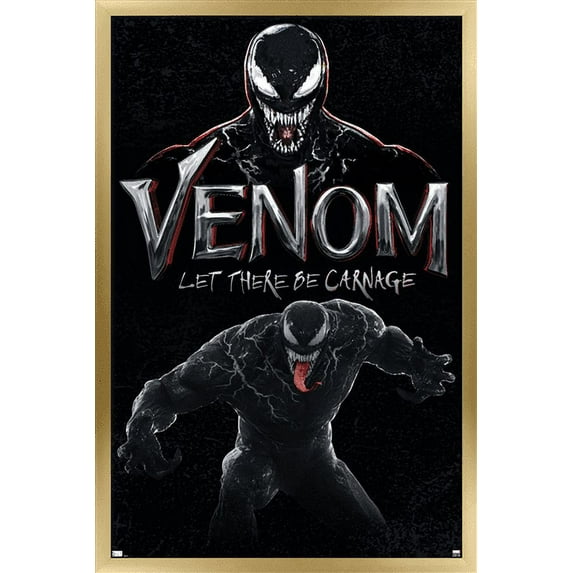 Marvel Venom: Let There be Carnage - Attack Wall Poster, 22.375" x 34", Framed