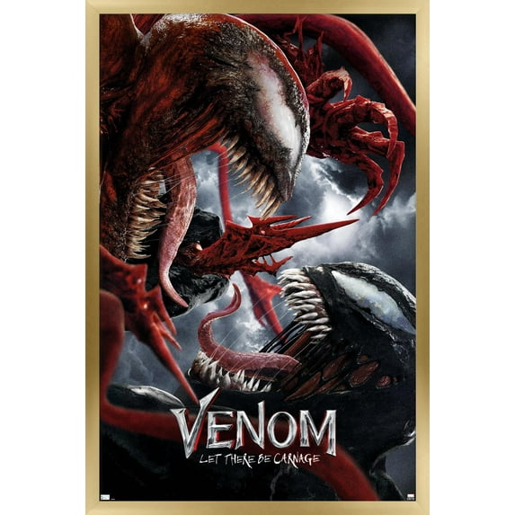 Marvel Venom: Let There be Carnage - Battle One Sheet Wall Poster, 22.375" x 34" Framed