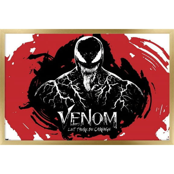 Marvel Venom: Let There be Carnage - Bust Wall Poster, 14.725" x 22.375", Framed
