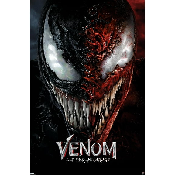 Marvel Venom: Let There be Carnage - Split Face One Sheet Wall Poster, 14.725" x 22.375"