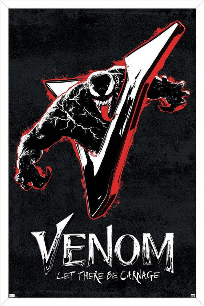 Marvel Venom: Let There be Carnage - V Graphic Wall Poster, 14.725" x 22.375", Framed