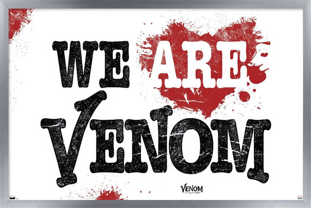 Marvel Venom: Let There be Carnage - We Are Venom Heart Wall Poster, 14.725" x 22.375", Framed