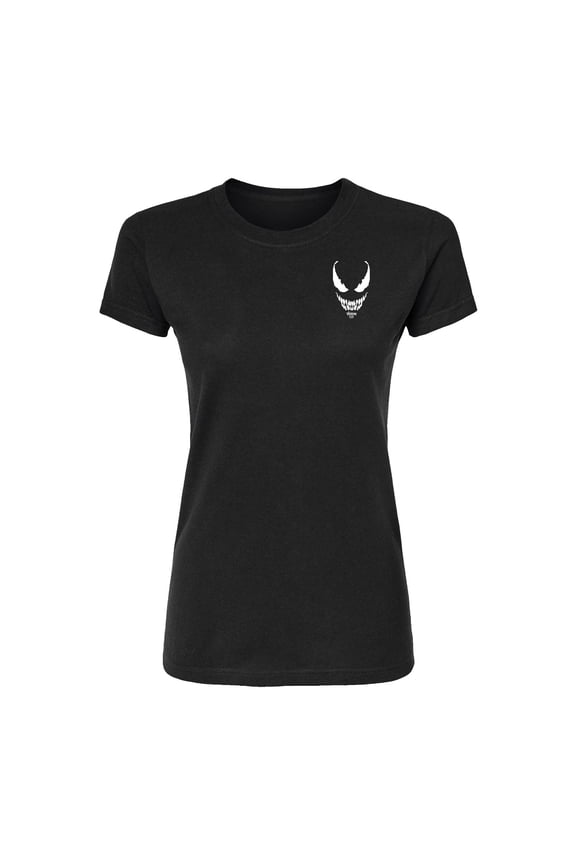 - Venom Logo Face - Juniors Fitted Short Sleeve Graphic T-Shirt