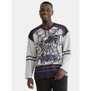 Marvel Venom Men's & Big Men's Graphic Hockey Jersey with Long Sleeves, Sizes XS-3XL