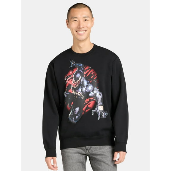 Marvel Venom Men's Graphic Print Sweatshirt with Long Sleeves, Sizes S-2XL