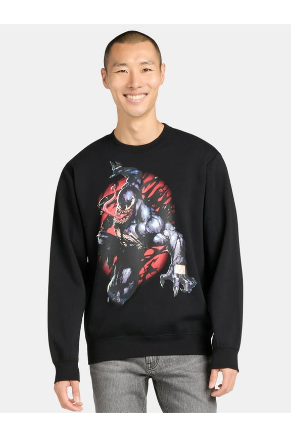 Venom Men's Graphic Print Sweatshirt with Long Sleeves, Sizes S-2XL