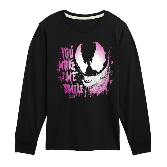 Marvel Venom - Valentine You Make Me Smile - Toddler And Youth Long Sleeve Graphic T-Shirt