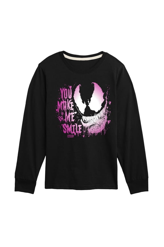 Venom - Valentine You Make Me Smile - Toddler And Youth Long Sleeve Graphic T-Shirt