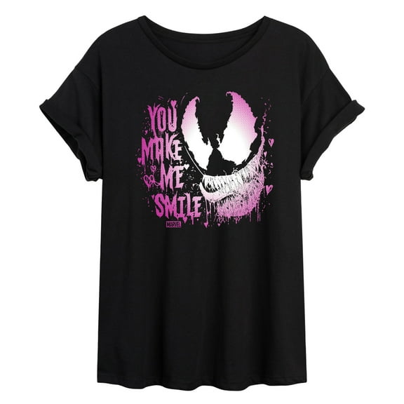 Marvel Venom - Valentine You Make Me Smile - Women's Oversized Graphic T-Shirt