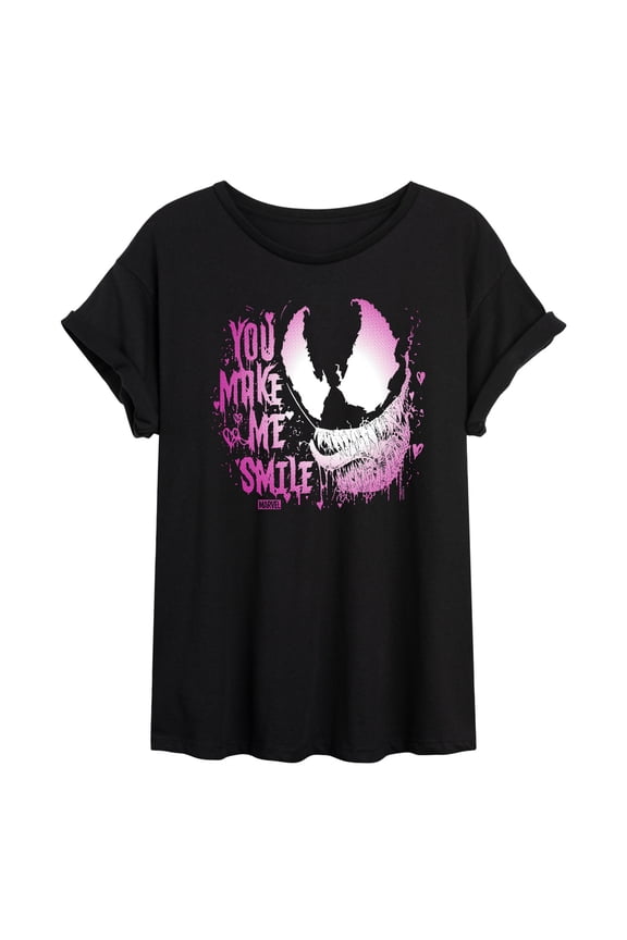 Venom - Valentine You Make Me Smile - Women's Oversized Graphic T-Shirt