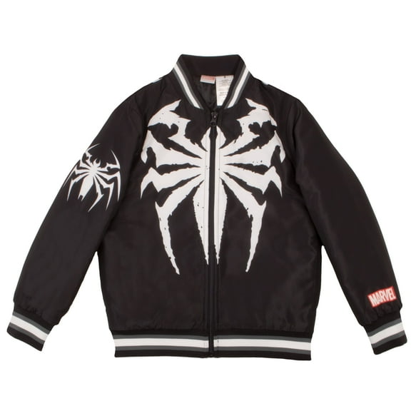 Marvel Venom Varsity Bomber Jackets for Boys Venom Logo Graphic Print Boys Lightweight Varsity Jackets Casual Fashion Coats (Sizes 4-12)