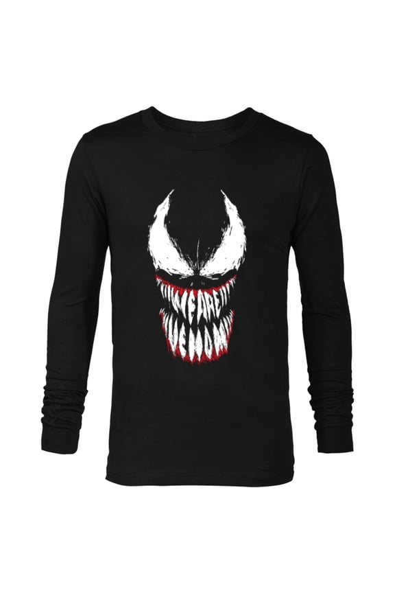 Venom We Are Venom Face Grin - Long Sleeve T-Shirt for Men- Customized-Black