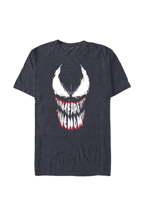 Venom We Are Venom Face Grin - Short Sleeve Blended T-Shirt for Adults- Customized-Navy Heather