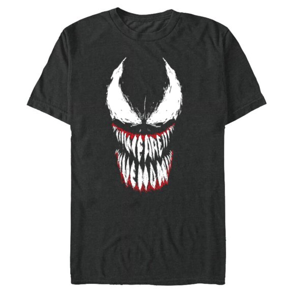 Marvel Venom We Are Venom Face Grin - Short Sleeve Blended T-Shirt for Adults- Customized-Dark Heather