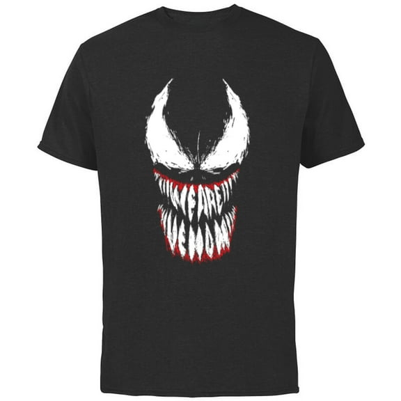 Marvel Venom We Are Venom Face Grin - Short Sleeve Cotton T-Shirt for Adults- Customized-Black