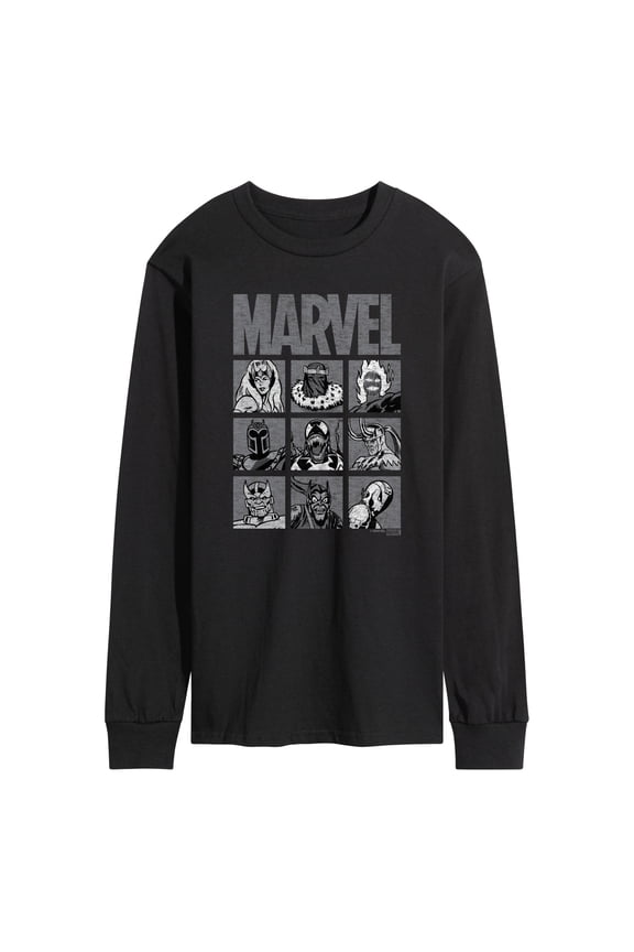 - Villain Grid - Men's Long Sleeve Graphic T-Shirt