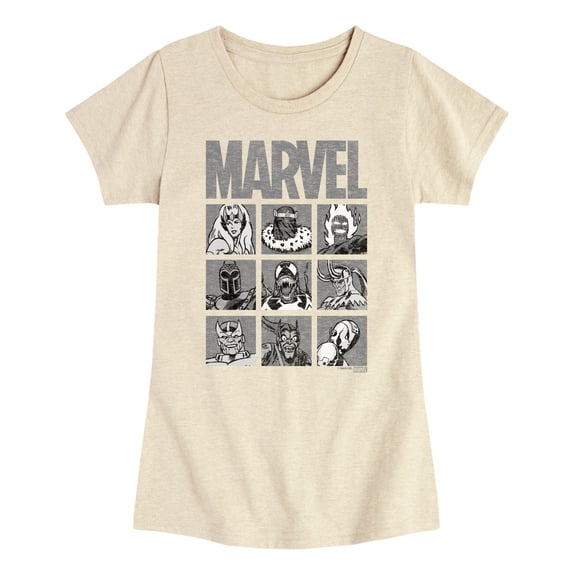 Marvel - Villain Grid - Toddler And Youth Girls Fitted Short Sleeve Graphic T-Shirt