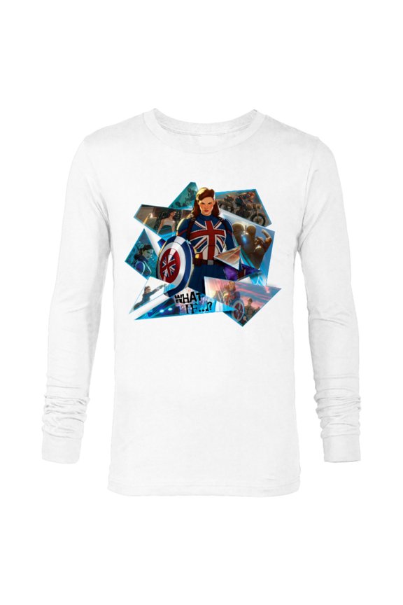 WHAT IF…? Captain Carter Collage - Long Sleeve T-Shirt for Men – Customized-White