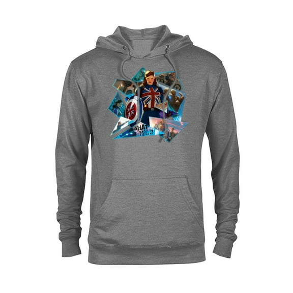 Marvel WHAT IF…? Captain Carter Collage - Pullover Hoodie for Adults – Customized-Graphite Heather