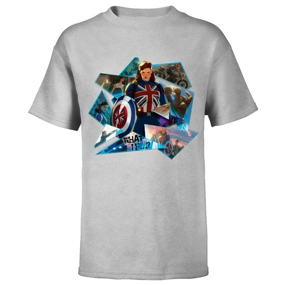 Marvel WHAT IF…? Captain Carter Collage - Short Sleeve T-Shirt for Kids – Customized-Athletic Heather
