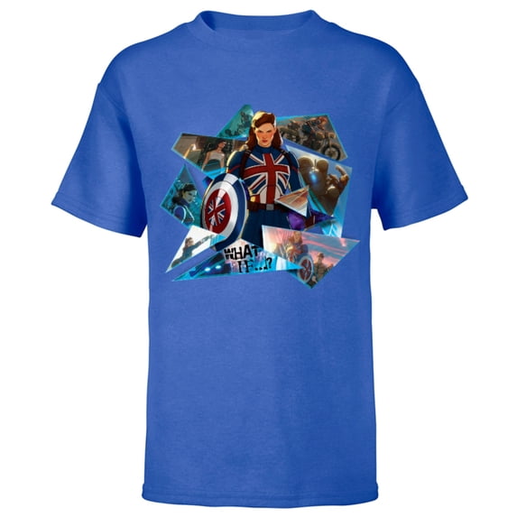 Marvel WHAT IF…? Captain Carter Collage - Short Sleeve T-Shirt for Kids – Customized-Royal